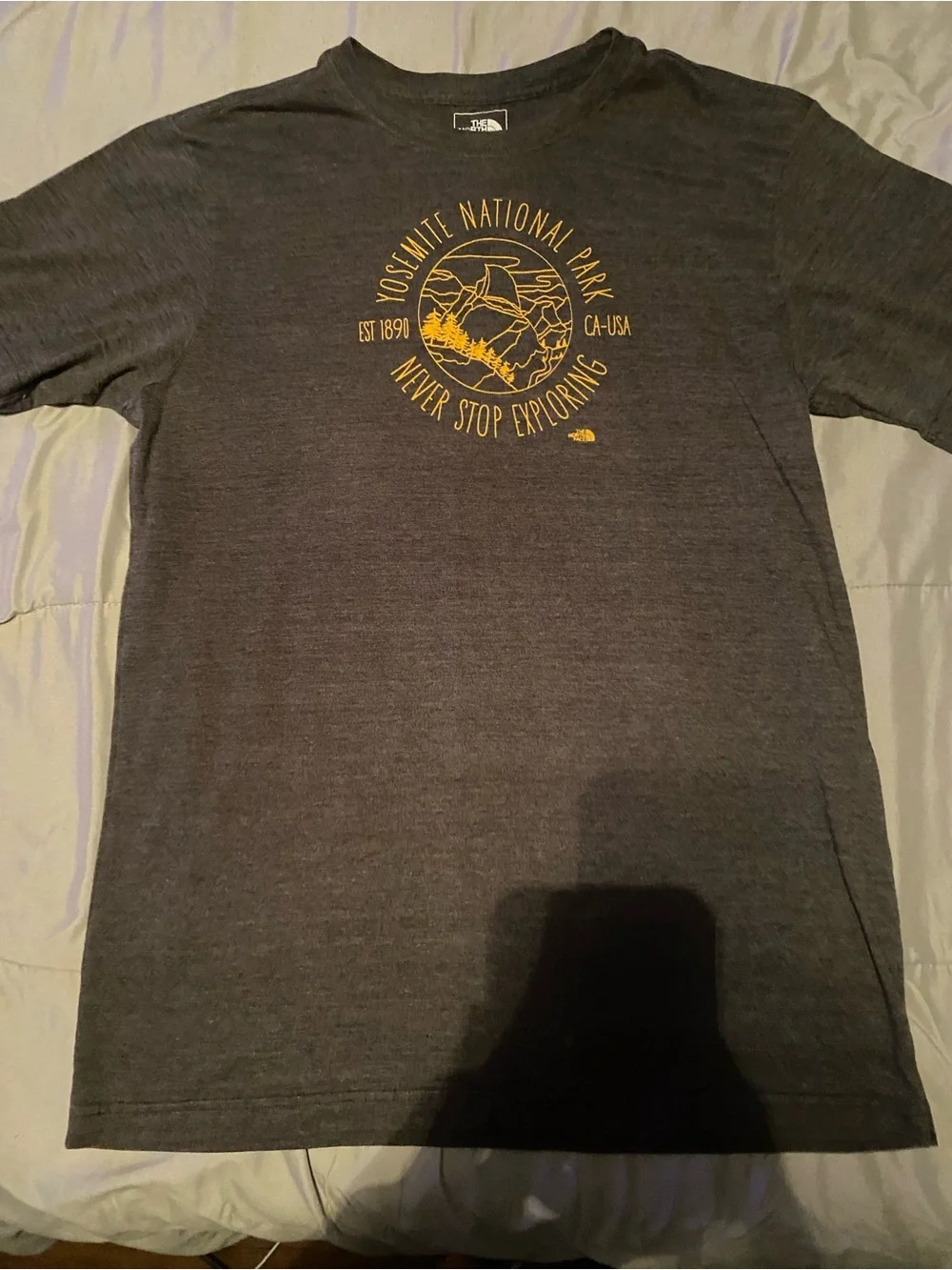 The North Face Mens Gray Graphic Tee - Never Stop Exploring